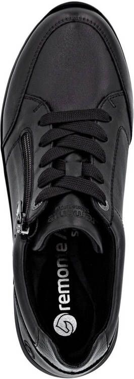 Remonte Sneakers met sleehak vrijetijdsschoen lage schoen veterschoen met goudkleurige logo-hanger