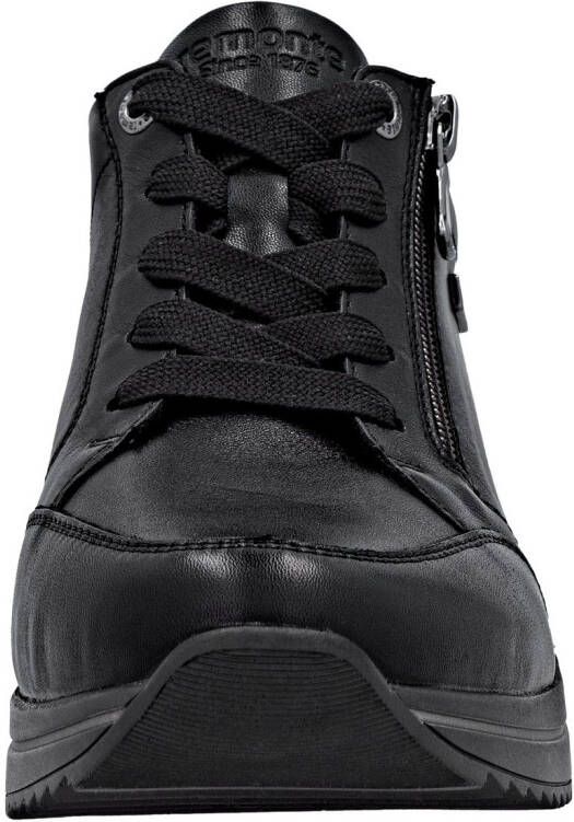 Remonte Sneakers met sleehak vrijetijdsschoen lage schoen veterschoen met goudkleurige logo-hanger