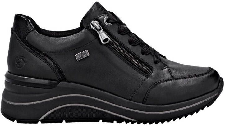 Remonte Sneakers met sleehak vrijetijdsschoen lage schoen veterschoen met goudkleurige logo-hanger