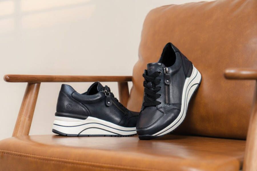 Remonte Sneakers met sleehak vrijetijdsschoen lage schoen veterschoen met riekertex-membraan