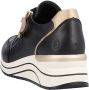 Remonte Sneakers met sleehak vrijetijdsschoen lage schoen veterschoen met goudkleurige logo-hanger - Thumbnail 2