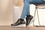 Remonte Sneakers met sleehak vrijetijdsschoen lage schoen veterschoen met goudkleurige logo-hanger - Thumbnail 3