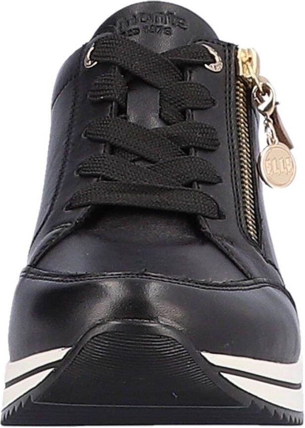 Remonte Sneakers met sleehak vrijetijdsschoen lage schoen veterschoen met goudkleurige logo-hanger