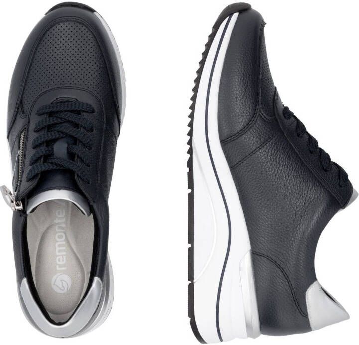 Remonte Sneakers met sleehak vrijetijdsschoen lage schoen veterschoen met metallic contrastaccenten