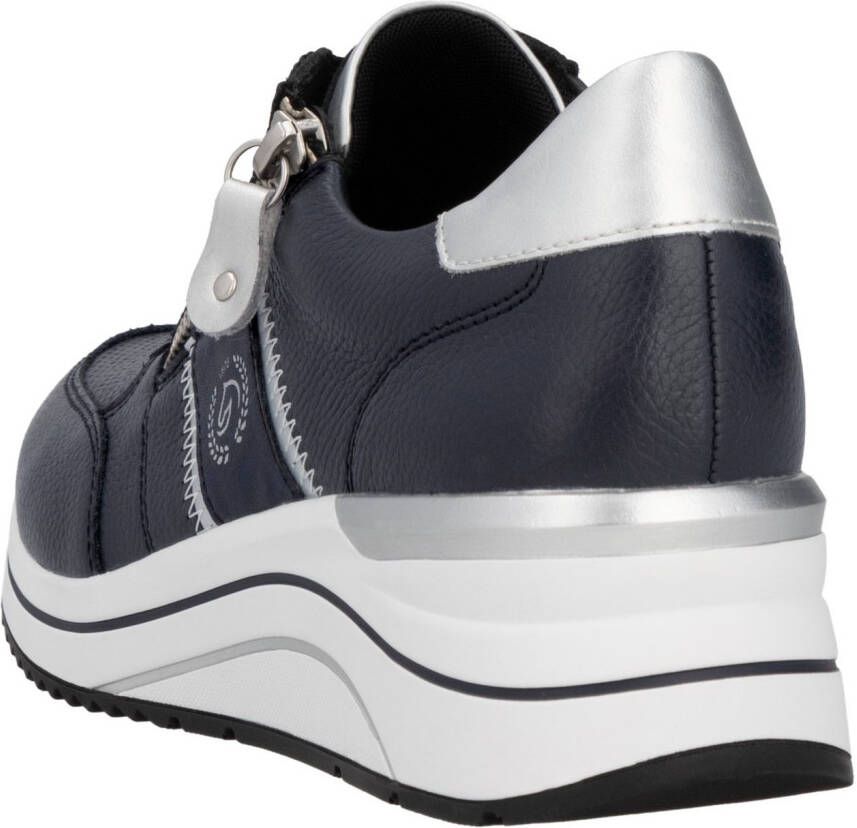 Remonte Sneakers met sleehak vrijetijdsschoen lage schoen veterschoen met metallic contrastaccenten
