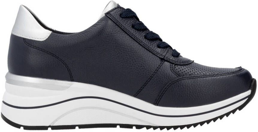 Remonte Sneakers met sleehak vrijetijdsschoen lage schoen veterschoen met metallic contrastaccenten