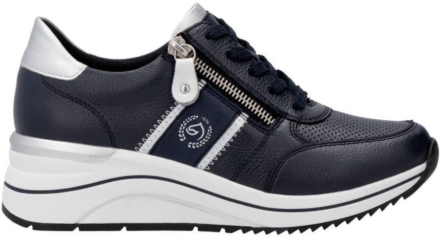 Remonte Sneakers met sleehak vrijetijdsschoen lage schoen veterschoen met metallic contrastaccenten