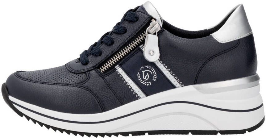 Remonte Sneakers met sleehak vrijetijdsschoen lage schoen veterschoen met metallic contrastaccenten