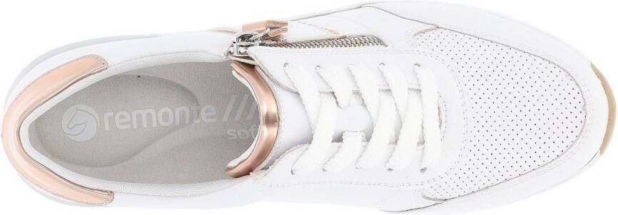 Remonte Sneakers met sleehak vrijetijdsschoen lage schoen veterschoen met metallic contrastaccenten