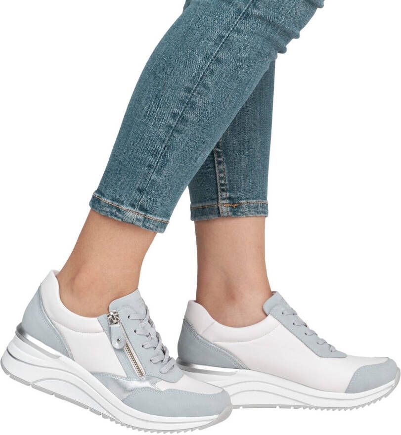 Remonte Sneakers met sleehak vrijetijdsschoen lage schoen veterschoen vegan verwerking