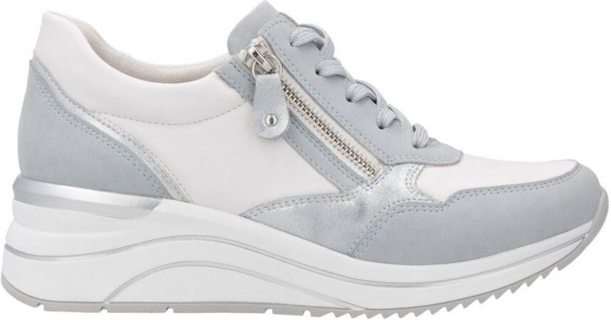 Remonte Sneakers met sleehak vrijetijdsschoen lage schoen veterschoen vegan verwerking