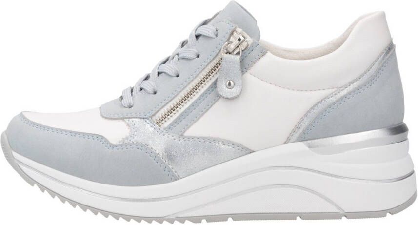 Remonte Sneakers met sleehak vrijetijdsschoen lage schoen veterschoen vegan verwerking