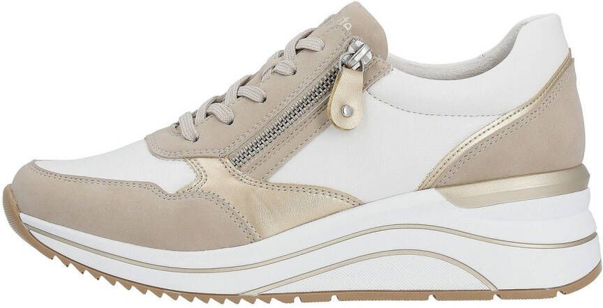 Remonte Sneakers met sleehak vrijetijdsschoen lage schoen veterschoen vegan verwerking