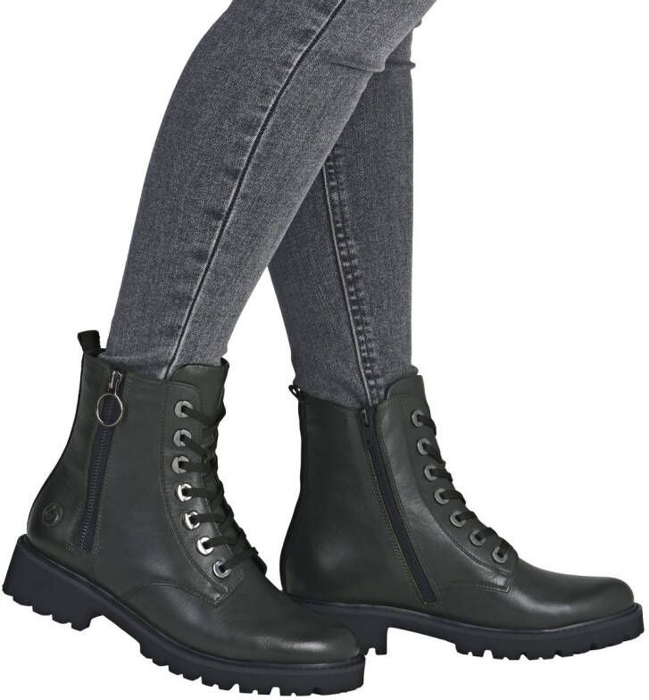 Remonte Veterlaarsjes blokhak laarsjes veterschoenen flats in used look