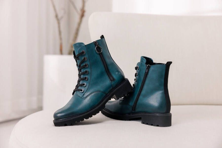 Remonte Veterlaarsjes blokhak laarsjes veterschoenen flats in used look