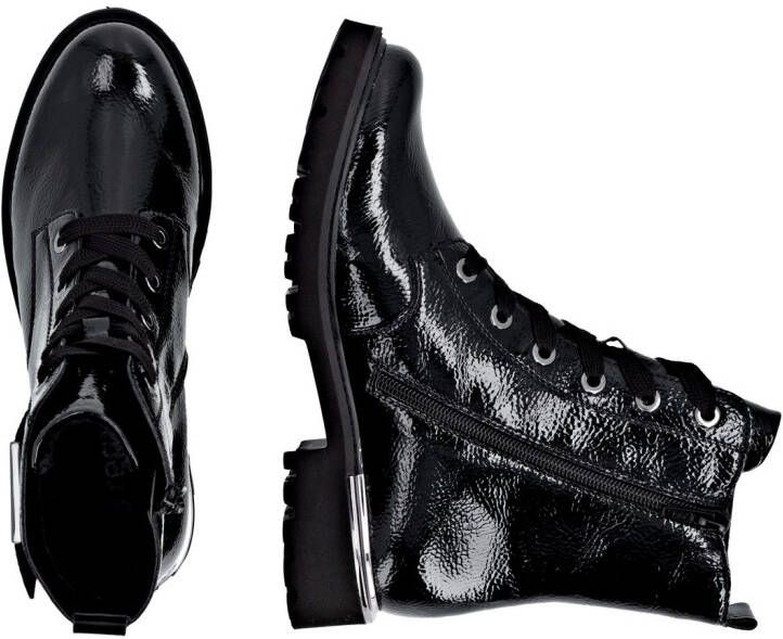 Remonte Veterlaarsjes blokhak veterschoenen in krokodillenlook binnenrits