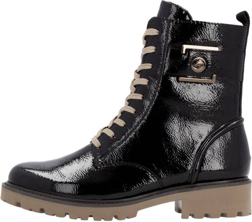 Remonte Veterlaarsjes Elisabeth Hurley-Collection blokhak veterschoen met praktische binnenrits