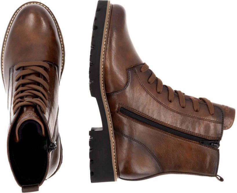 Remonte Veterschoenen blokhak veterschoen enkellaars in used look