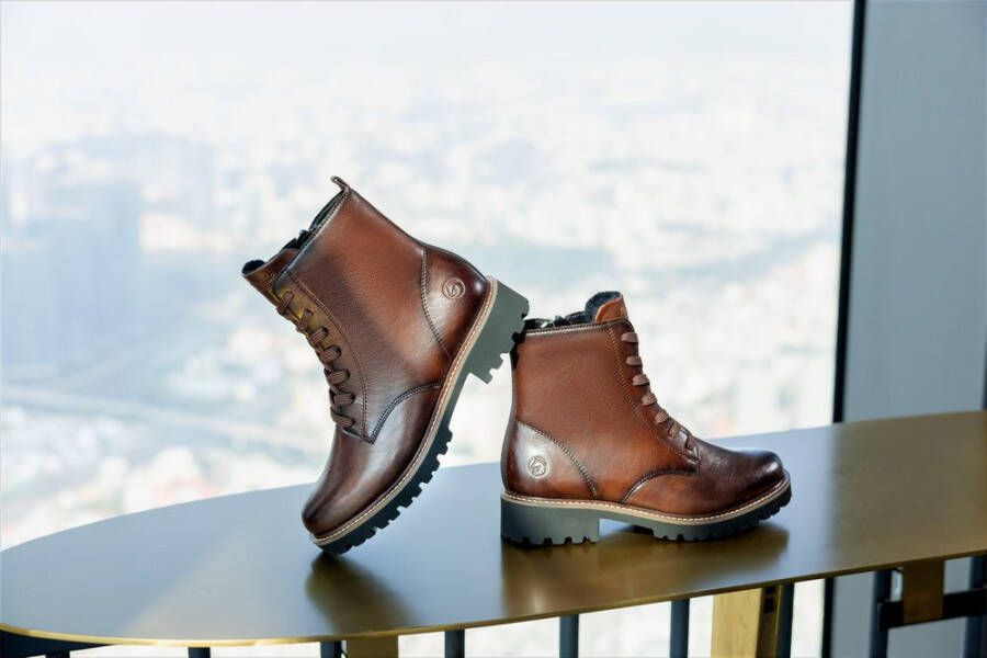 Remonte Veterschoenen blokhak veterschoen enkellaars in used look