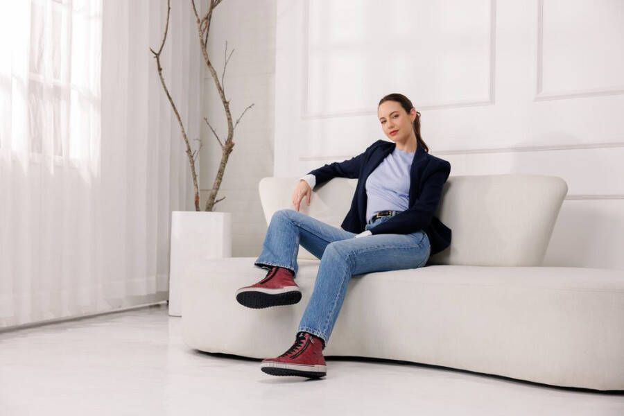 Remonte Veterschoenen platform lace-up ankle boots in crash look