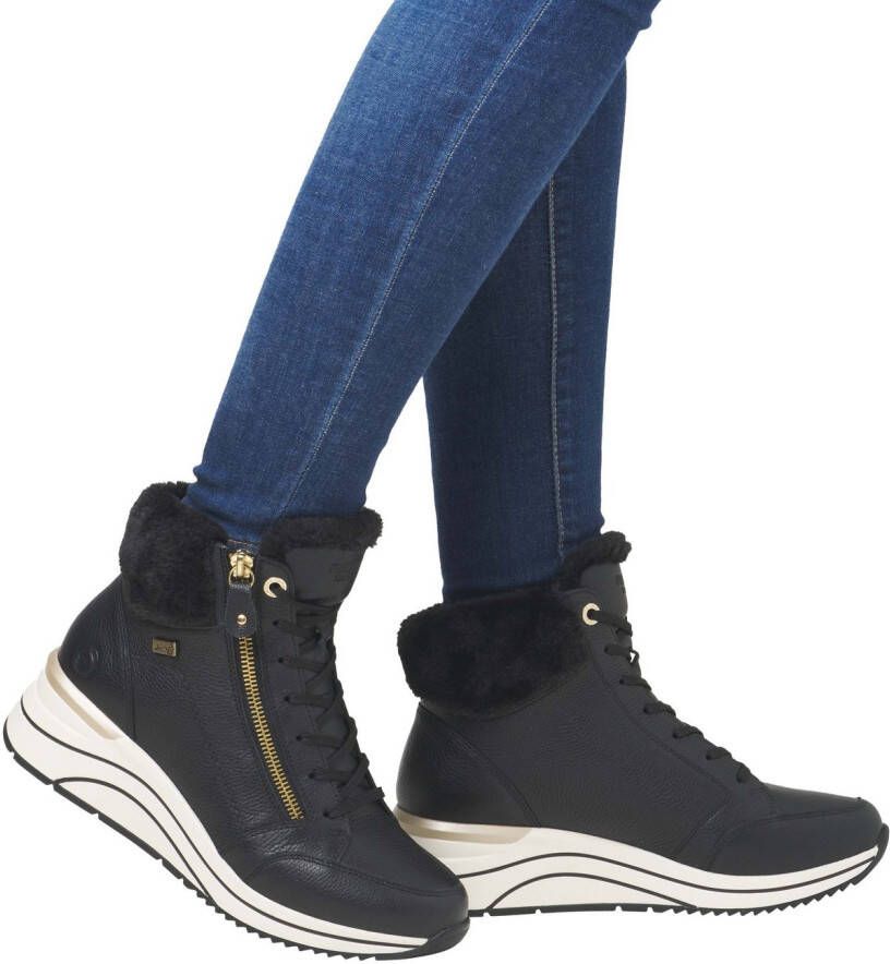 Remonte Winterlaarsjes sleehak veterschoenen met waterafstotende tex-membraan