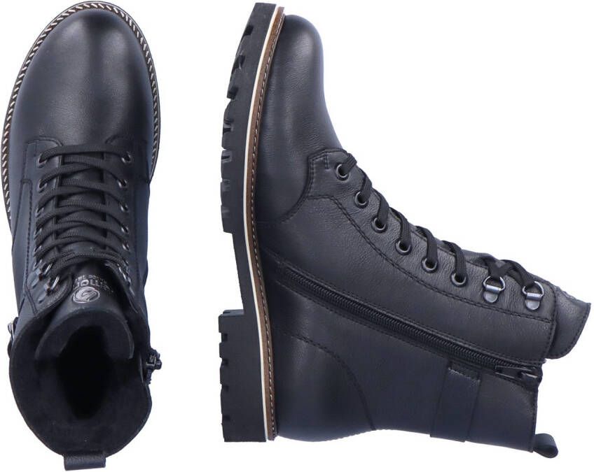 Remonte Winterlaarzen blokhak veterschoenen outdoorschoen met decoratieve gesp