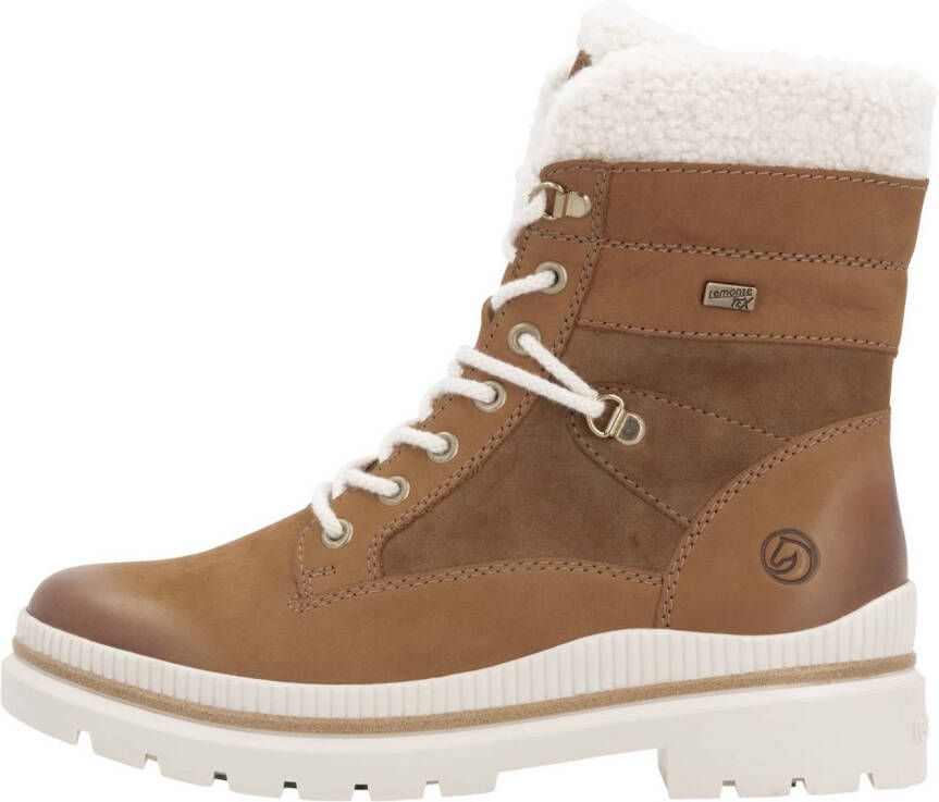 Remonte Winterlaarzen blokhak veterschoenen outdoorschoen met teddyvoering-beslag