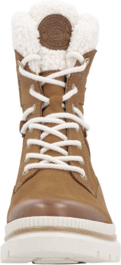 Remonte Winterlaarzen blokhak veterschoenen outdoorschoen met teddyvoering-beslag
