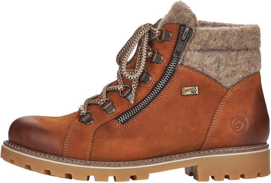 Remonte Winterlaarzen blokhak outdoorschoen veterschoen in trendy bergbeklimmer-look