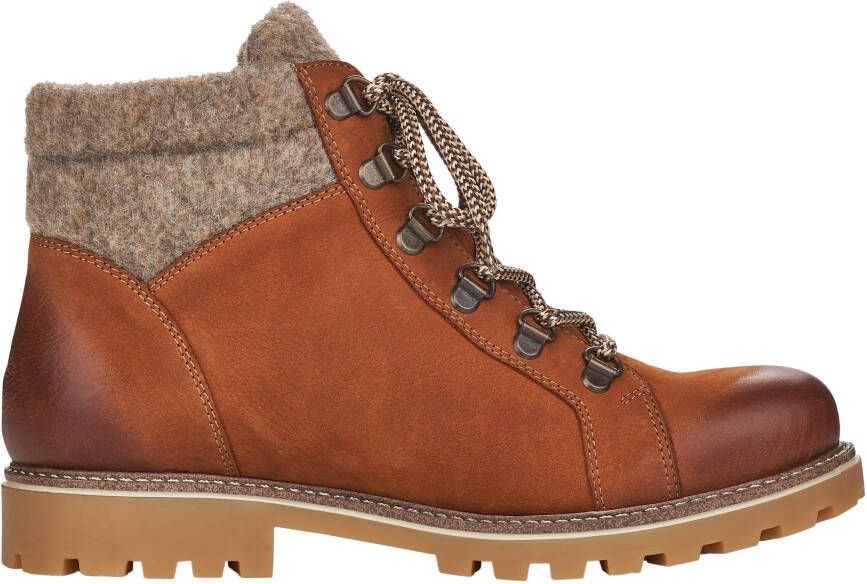 Remonte Winterlaarzen blokhak outdoorschoen veterschoen in trendy bergbeklimmer-look