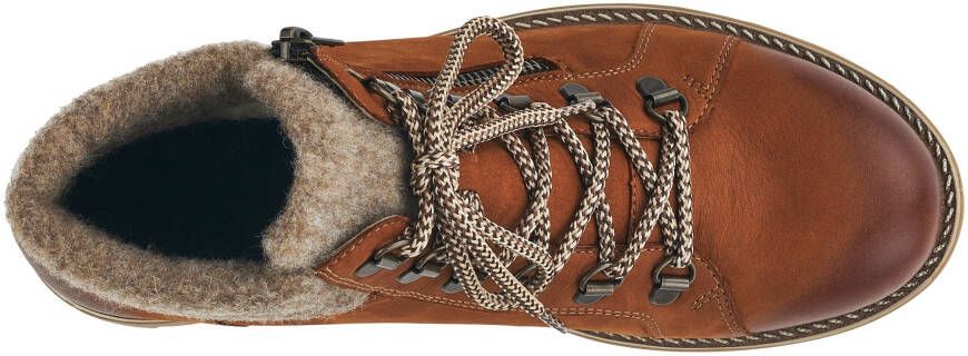Remonte Winterlaarzen blokhak outdoorschoen veterschoen in trendy bergbeklimmer-look