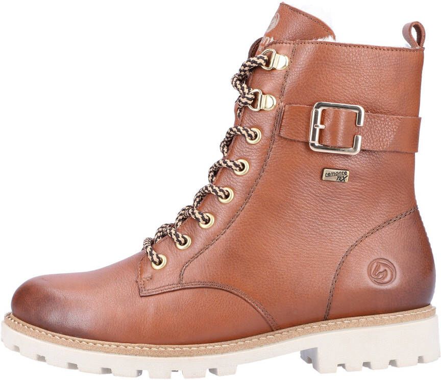 Remonte Winterlaarzen blokhak veterschoenen outdoorschoen met decoratieve gesp