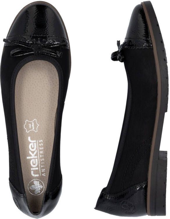 Rieker Ballerina's loafer instapschoen flats instapschoen zakelijke schoen met strik