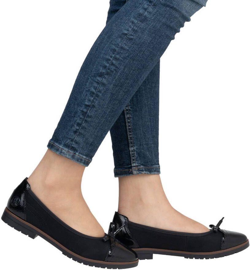 Rieker Ballerina's loafer instapschoen flats instapschoen zakelijke schoen met strik