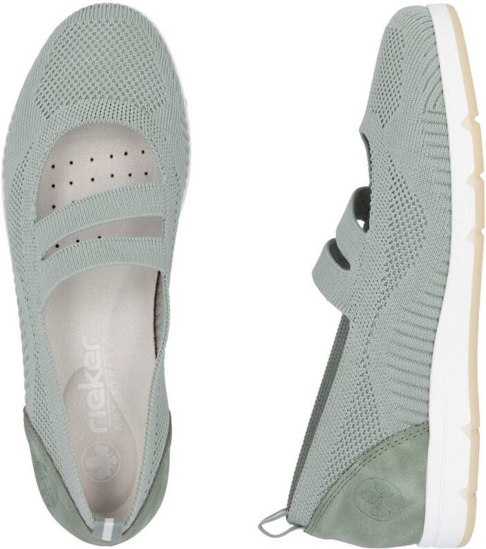 Rieker Ballerina's met riempje instapschoen lage schoen slip-on sneaker met elastiek