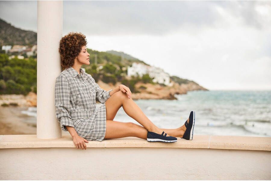 Rieker Ballerina's met riempje instapschoen lage schoen slip-on sneaker met elastiek