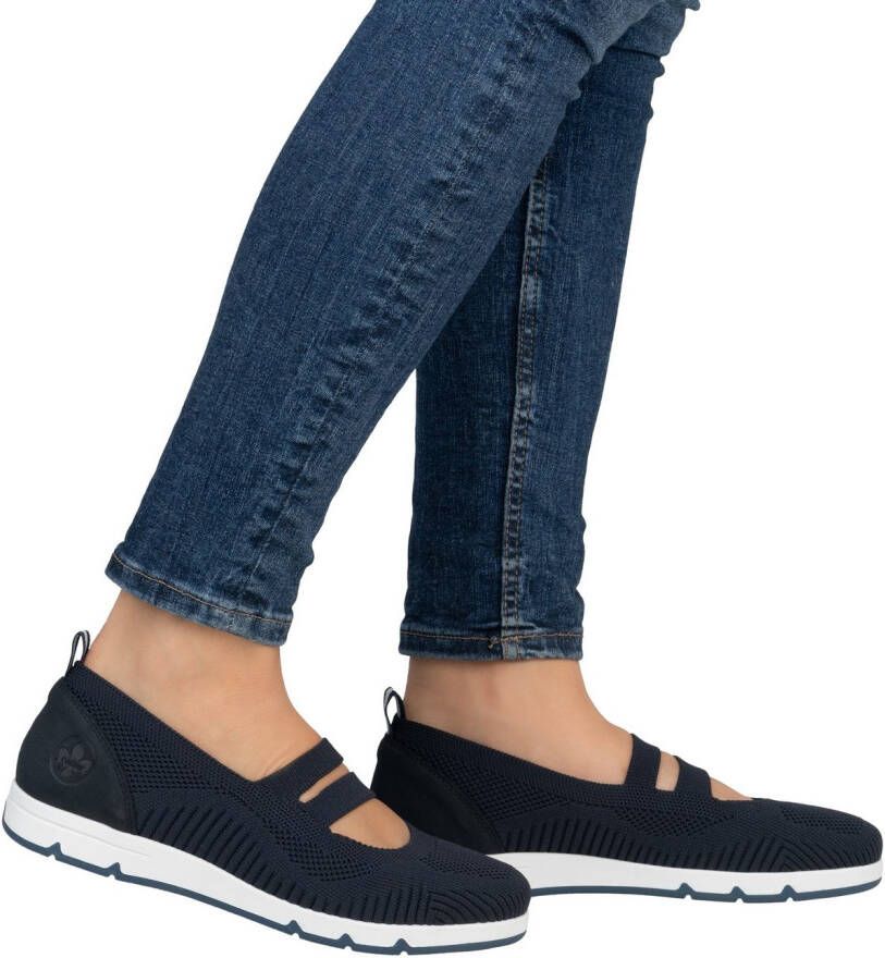 Rieker Ballerina's met riempje instapschoen lage schoen slip-on sneaker met elastiek