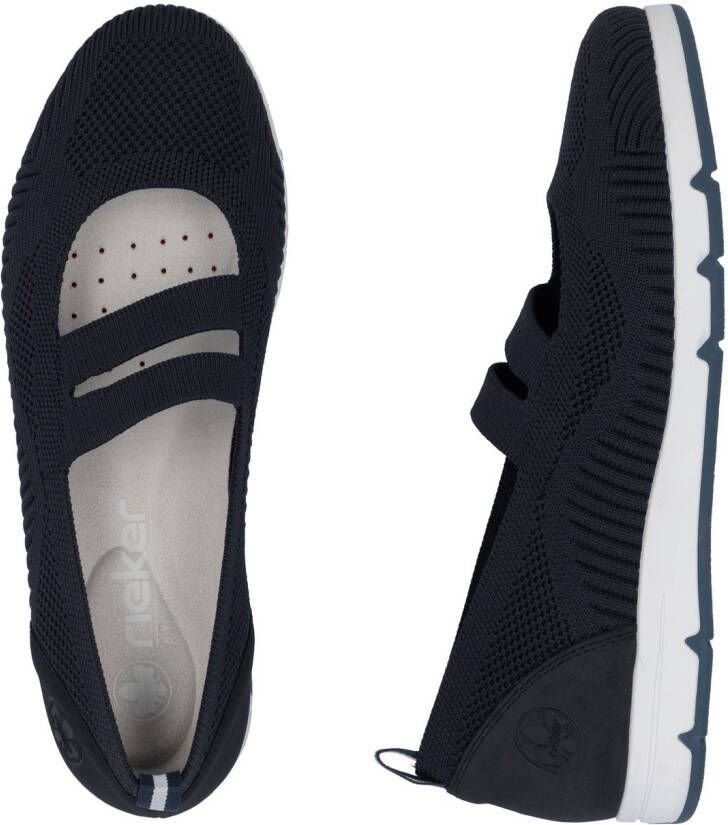 Rieker Ballerina's met riempje instapschoen lage schoen slip-on sneaker met elastiek