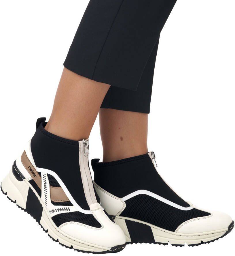 Rieker Boots zonder sluiting sleehak sneakers high top sneakers with fashionable decorative seams