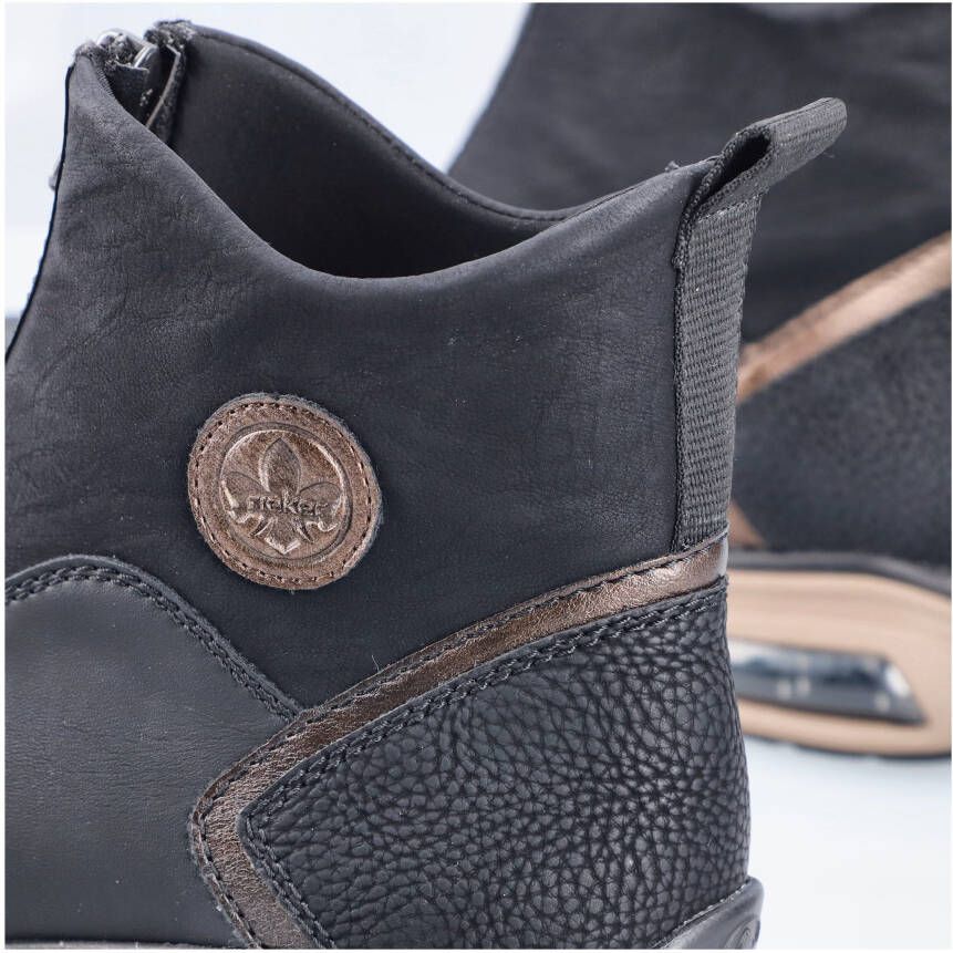 Rieker Boots zonder sluiting enkellaars high top sneaker sleehak met aantrek-lus