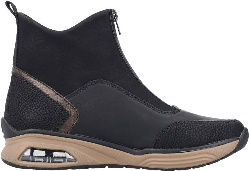 Rieker Boots zonder sluiting enkellaars high top sneaker sleehak met aantrek-lus