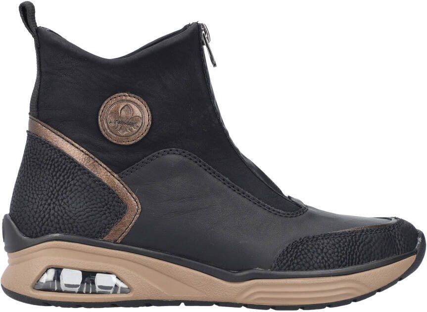 Rieker Boots zonder sluiting enkellaars high top sneaker sleehak met aantrek-lus