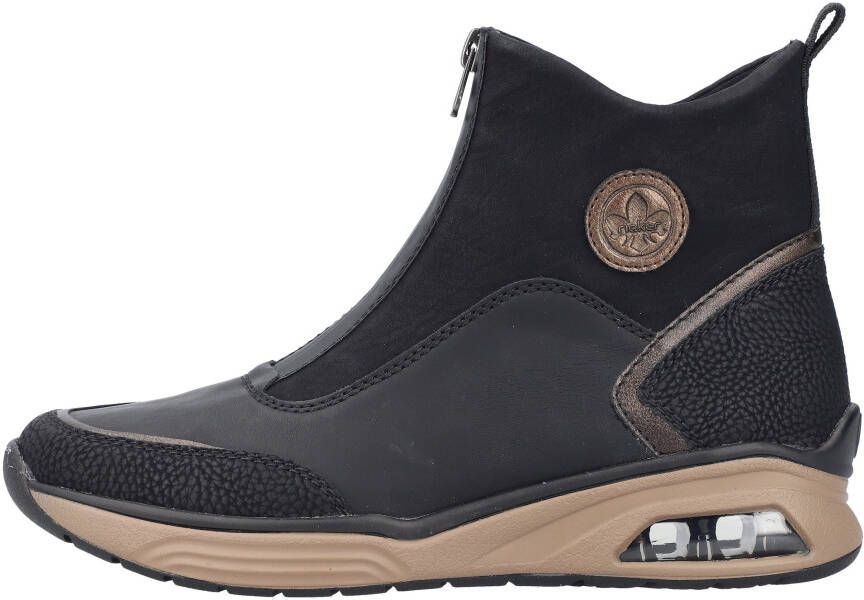 Rieker Boots zonder sluiting enkellaars high top sneaker sleehak met aantrek-lus
