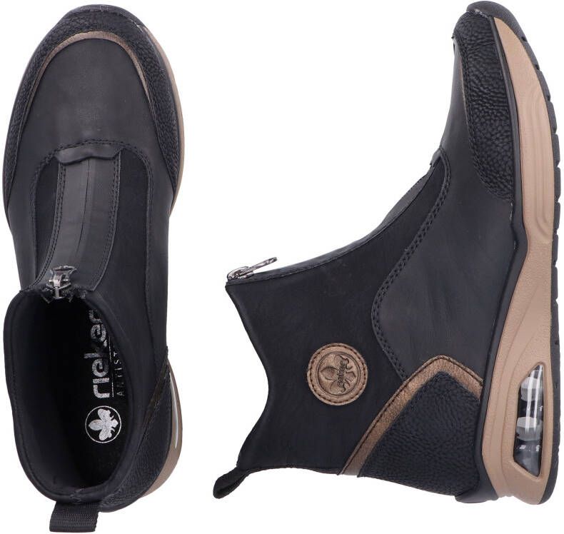 Rieker Boots zonder sluiting enkellaars high top sneaker sleehak met aantrek-lus