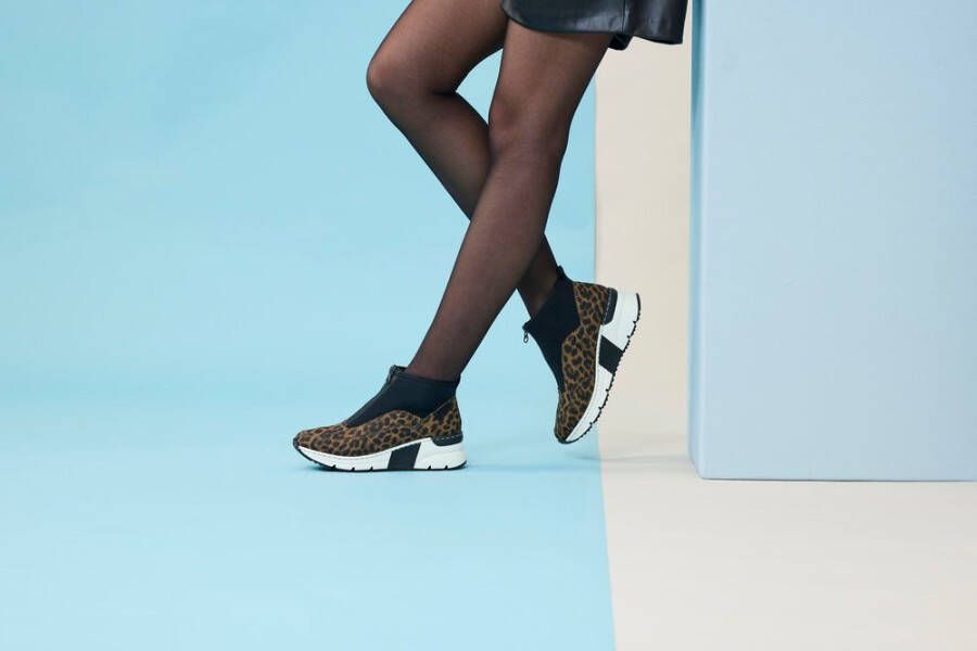 Rieker Boots zonder sluiting Enkellaarsjes high top sneakers met ritssluiting aan de voorkant