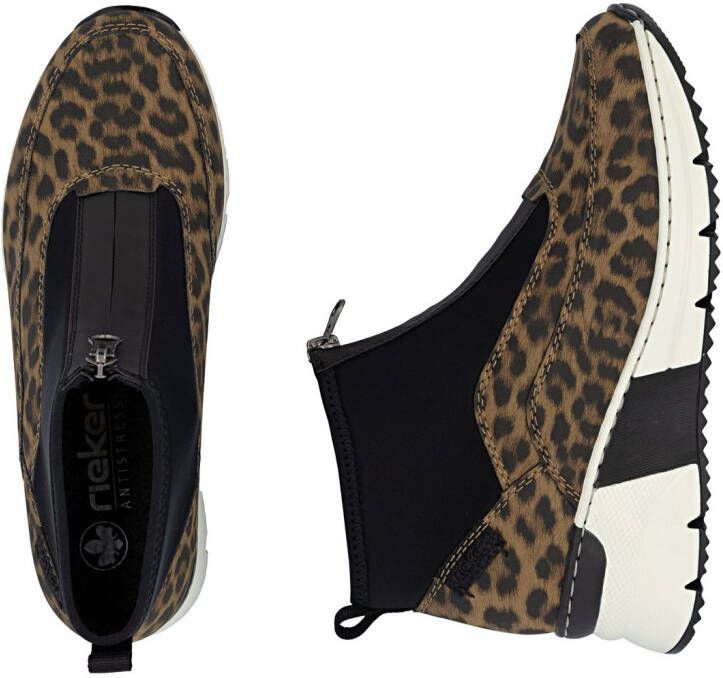 Rieker Boots zonder sluiting Enkellaarsjes high top sneakers met ritssluiting aan de voorkant