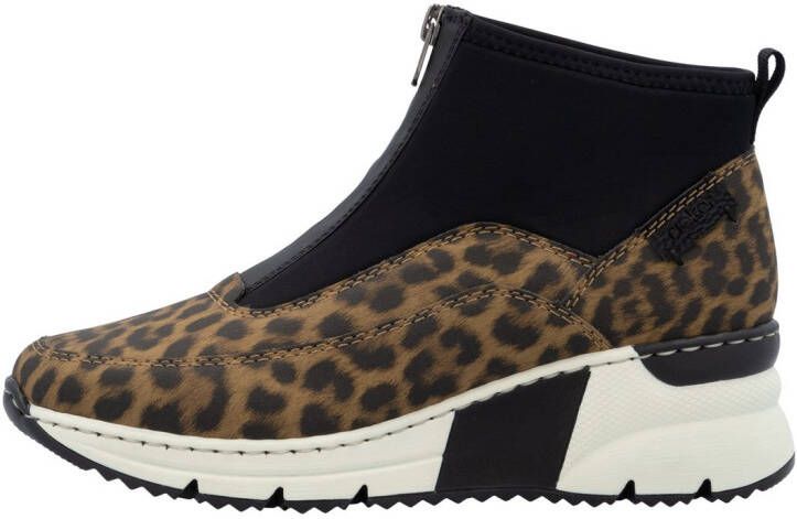 Rieker Boots zonder sluiting Enkellaarsjes high top sneakers met ritssluiting aan de voorkant