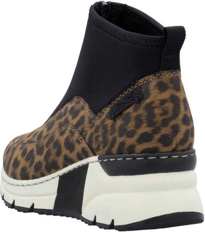 Rieker Boots zonder sluiting Enkellaarsjes high top sneakers met ritssluiting aan de voorkant
