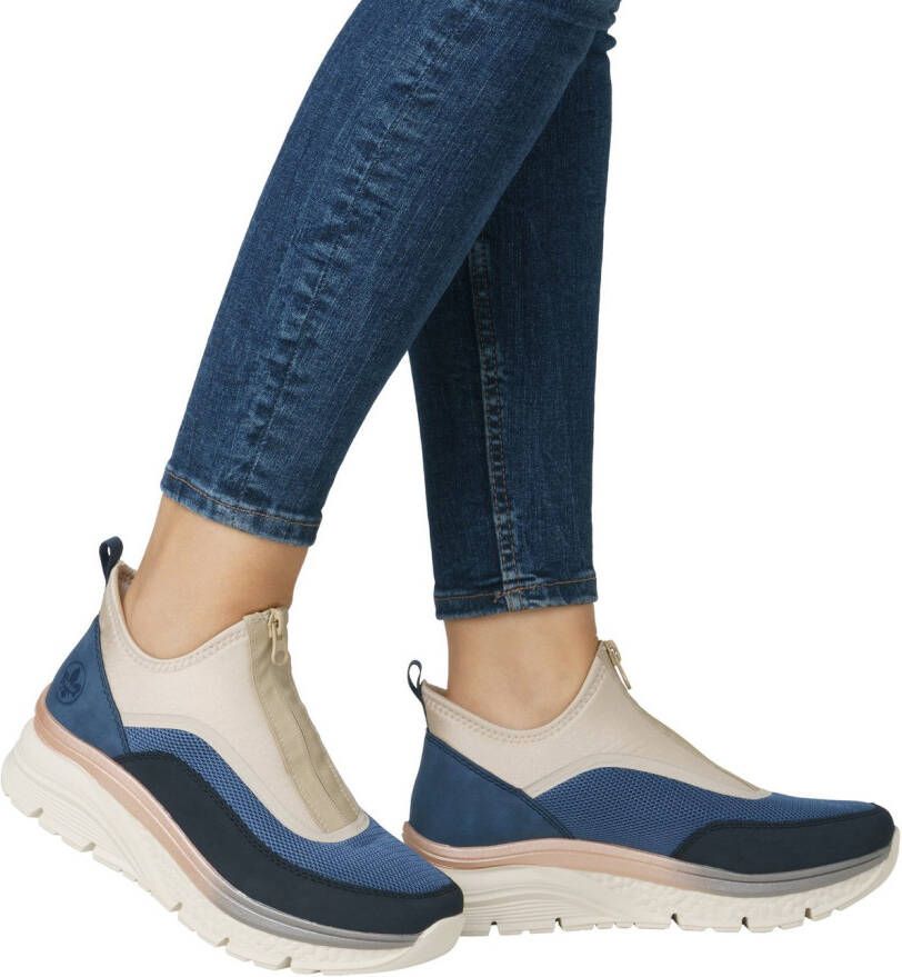 Rieker Boots zonder sluiting sleehak vrijetijdsschoen high top sneakers ritssluiting