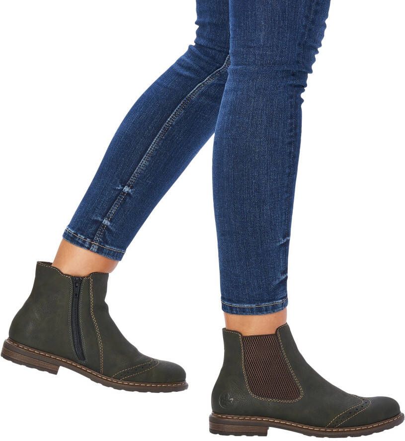 Rieker Chelsea-boots met lyra-perforaties smal model